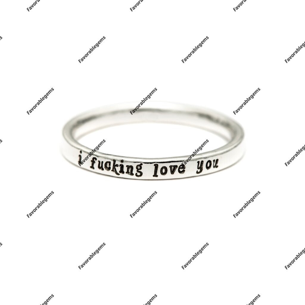 I Fucking Love You Personalized Couple Rings - Sterling Silver