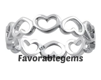 Sterling Silver Heart Band Ring – Minimalist Love Jewelry