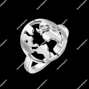 Bague globe terrestre en argent sterling - Bijoux de voyage carte du monde, bague unique représentant une planète Terre, cadeau pour voyageur ou explorateur