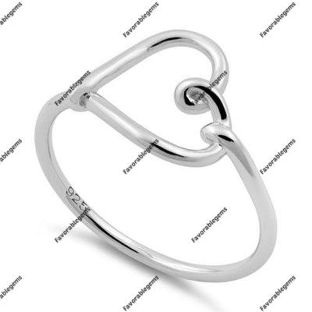 Sterling Silver Heart Knot Ring – Minimalist Love Jewelry - Etsy