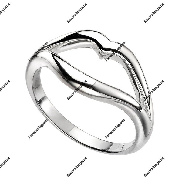 Lip 925 Sterling Silver Ring - Open Lips Ring - Lip Shape Ring - Unusual Ring - Silver Kiss Ring - Ring For Women Men