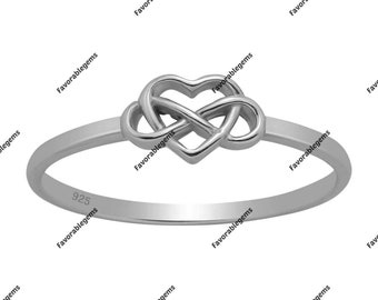 Celtic Knot Heart Ring - Solid 925 Sterling Silver - Relationship Ring