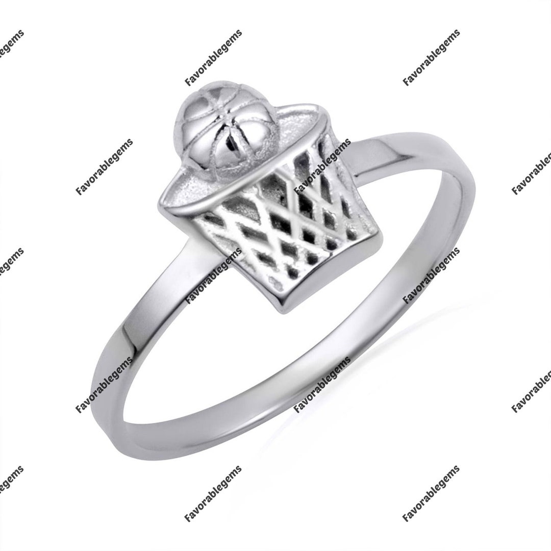 Hoop Style Rings Sterling Silver Basketball Hoop Ring - Sports Jewelry Gift - Etsy