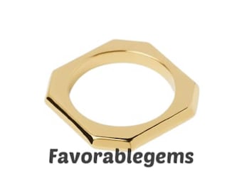 Sterling Silver Geometric Ring: Modern Square Wedding Band