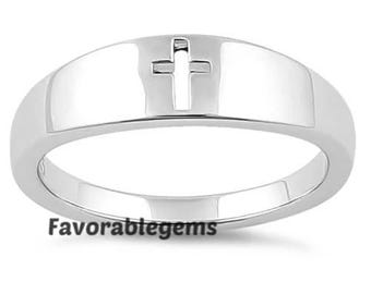 Sterling Silver Cross Ring: Minimalist Christian Jewelry