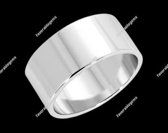 Handmade Wide Sterling Silver Band Ring: Unisex Boho Wedding Jewelry