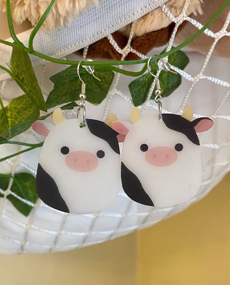 Connor the Cow Squishmallow Inspired Earrings 