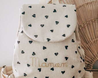 Personalized children's backpack with little hearts