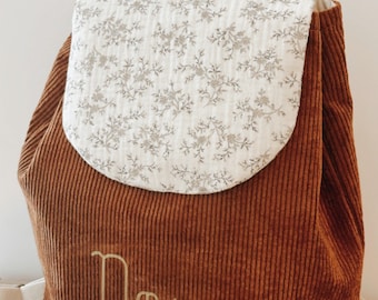 Sac à dos enfant personnalisé noisette