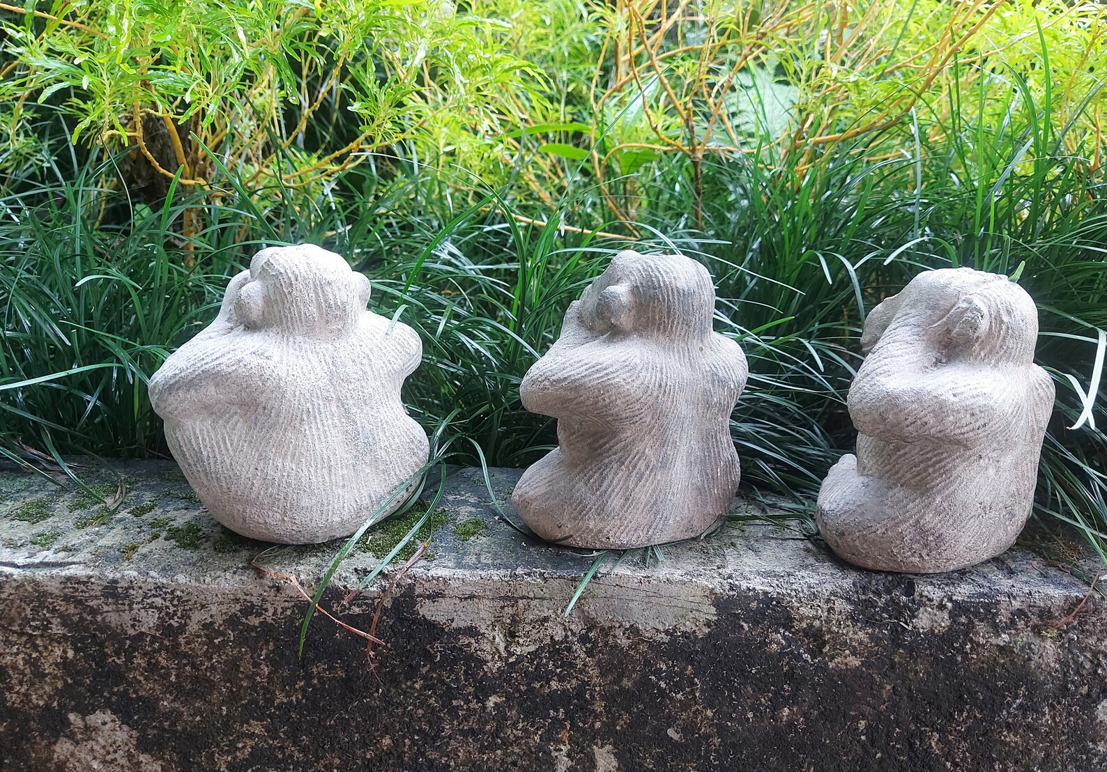 Concrete 3 Monkey Concrete Monkey Statue Monkey Sculpture Etsy