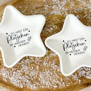 Geschenkidee Erzieherin Stern-Schale aus Keraflott – handgegossen mit Liebe | Weihnachtsdeko | Du hast ein Plätzchen in meinem Herzen |