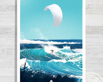 WIND ADDICT- Kitesurfing Prints - Art