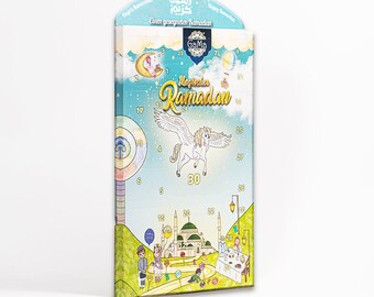 Ramadan-Kalender 2024 | Countdown Eid Kalender | Überraschungskalender | 30-Tage-Kalender voll mit Spielzeug, Süßigkeiten, Quiz für Kinder