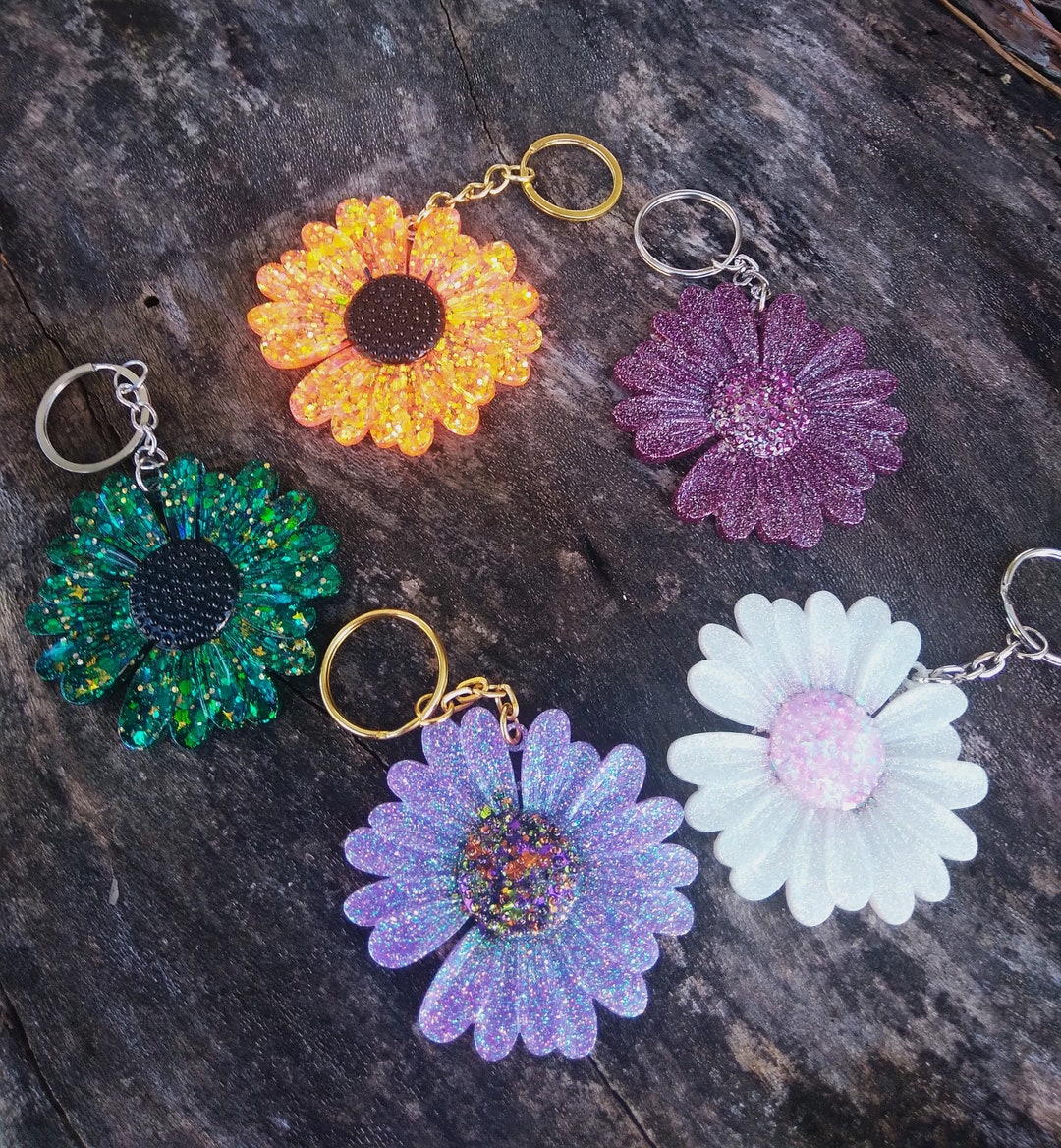 Flowers, Keyrings, Handmade Resin Art, You Customize, Gifting, Hand Bag ...