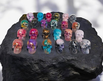 Mini Skulls, You Customize, Set of 12,  Party Favors, Game Pieces, Fun Gifting, Trick or Treaters, Small Gifts, Spooky, Party Accents