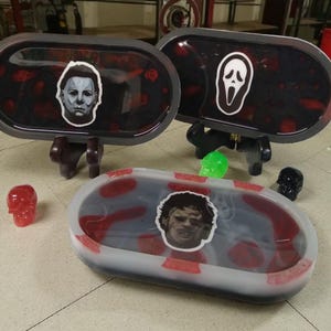 Horror Charactor Trays, Oval Shape, Soap Dish, Keys, Catch All, Rolling Tray, Glow In Dark, Handmade Trays, Horror Fan, Home Accents, Creepy