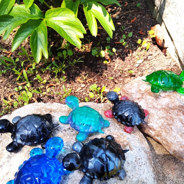 Mini Turtles, Resin Turtles, Hand Made Art Pieces, Perfect/Imperfect, Customizable, Home Accents, Collector, Craft Projects, Love of Turtles