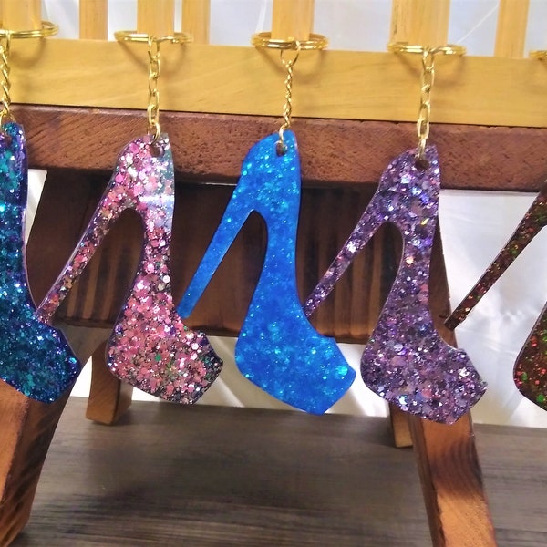 Stilettos, High Heel Keyrings, Accessory Bling, Rich Chunky Glitters, Customizable, Gifts for Her, Hand Bag, Keys, Light Catching, Glittery