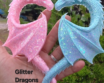 Specialty Glitter Love Dragons, Heart Shaped, Wall Art, Handmade, You Customize, Mystical, Dragons, Anniversary, Fantasy, Love, Gifting