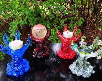 Claw Sculptures, Dragon Claw, Handmade Resin Art Sculptures, Functional, Ring & Jewelry Holder, Accent Lighting, Crystal Ball, Mystical Art