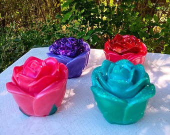 Rose Storage Jar, 2 Piece Dish, Trinkets, Jewelry, Keepsakes, Stash Jar, Customizable, Love, Everlasting, Gifting, Handmade Art