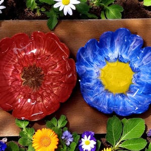 Decorative Flower Bowls, Large Flower Shaped, Resin Art, Fruit Bowl, Ornamental Bowl, Gift Giving, Hand Made Bowls, Home Accents, Serving