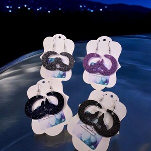 Wolves, Crescent Moon Drop Earrings, Gifts for Her, You Customize, Wear, Stand Out, Nature Lover, Dangle Earrings, Fun, Unique, One of Kind