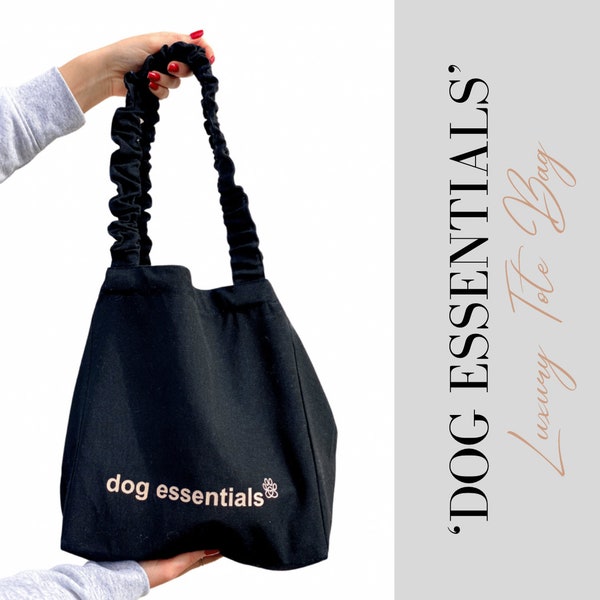 Luxury Tote Bag - "Dog Essentials - Black