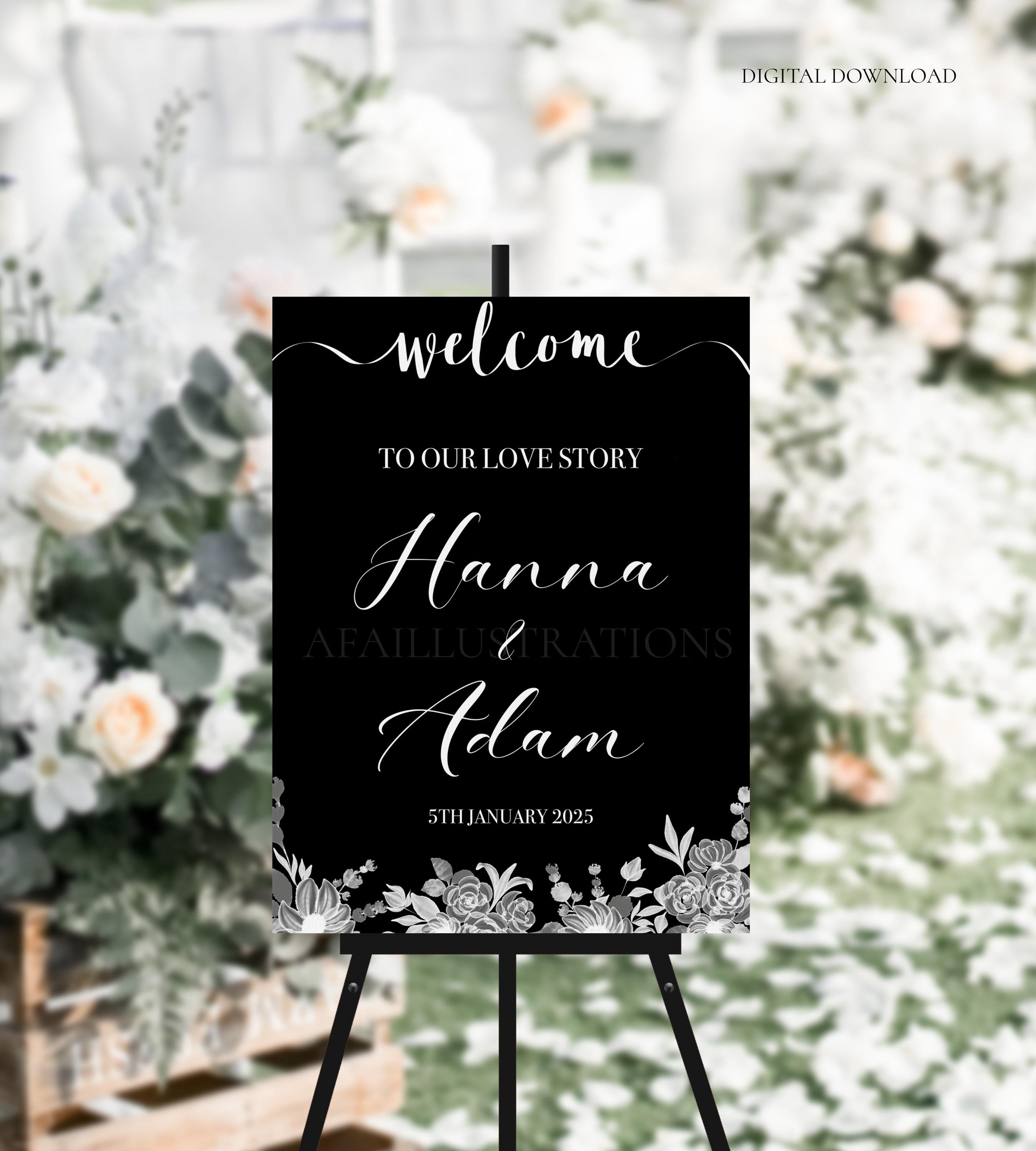 Welcome Direction Sign Welcome Wedding Sign Custom Directional Wedding Sign Personalised ...