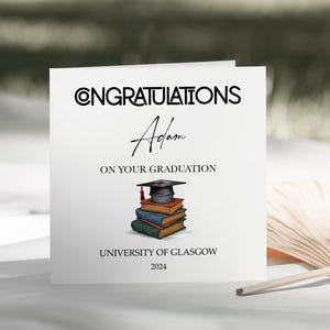 Benutzerdefinierte Abschlusskarte, Universitätskarte, Glückwünsche zum Abschluss, personalisierte Abschlusskarte, Abschlusskarte, Schulabschluss