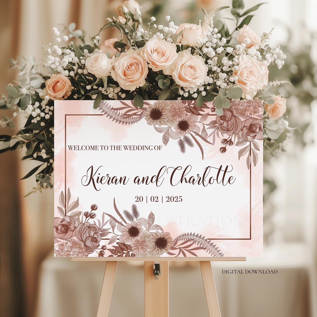 Welcome Direction Sign Welcome Wedding Sign Custom Directional Wedding Sign Personalised ...