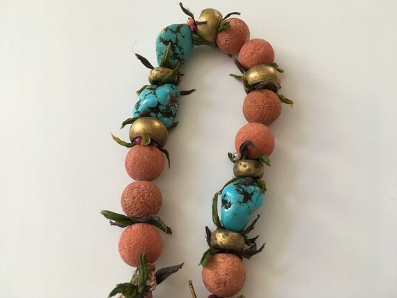 Fabulous silk and bead necklace - image 2