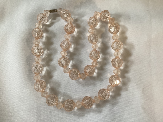 Vintage Early Light Peach Lucite Faceted Beads - image 1
