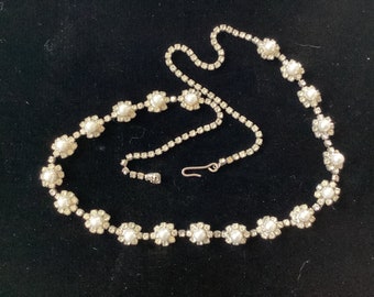 Vintage Pearl & Rhinestone Necklace