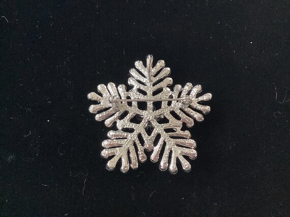 Vintage Rhinestone Snowflake Brooch/Pendant. - image 3