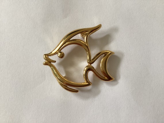 Vintage Signed Trifari Fish Pin - image 2