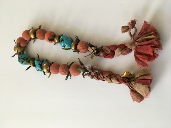 Fabulous silk and bead necklace - image 1