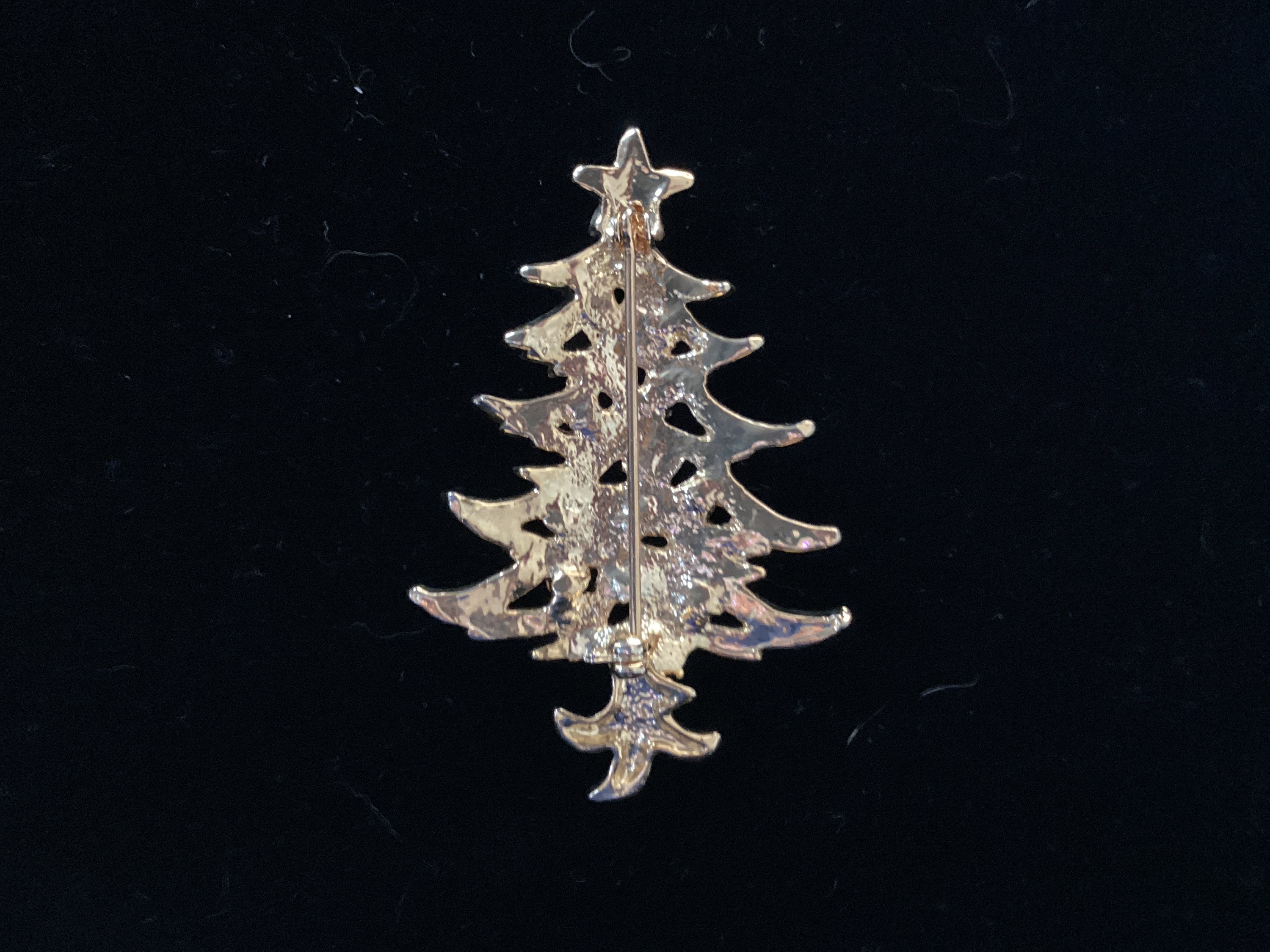 Broche Fantaisie Noël Strass Doré - Cadeau Déco Métal - Sans Marque - Neuf Sans Emballage