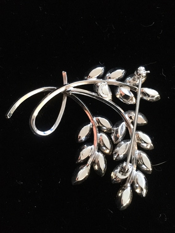 Vintage Sterling silver Rhinestone brooch. - image 3