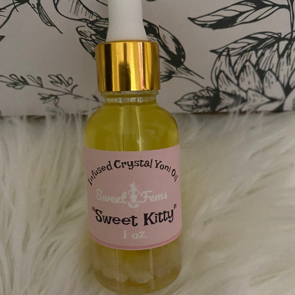 Crystal Infused Yoni Oil  Sweet Kitty ! Love Yoni Oil, Crystal Spell,  Blended Essential Oil**Free Shipping 2 or more items