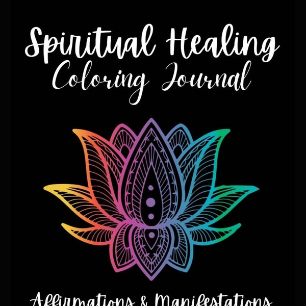 50 Seiten Digitaler Download Spirituelle Heilung Malbuch & Journal - Manifestationen und Affirmationen