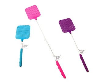 3 pack Extendable Fly Swatters Telescopic Random Colors Shipped