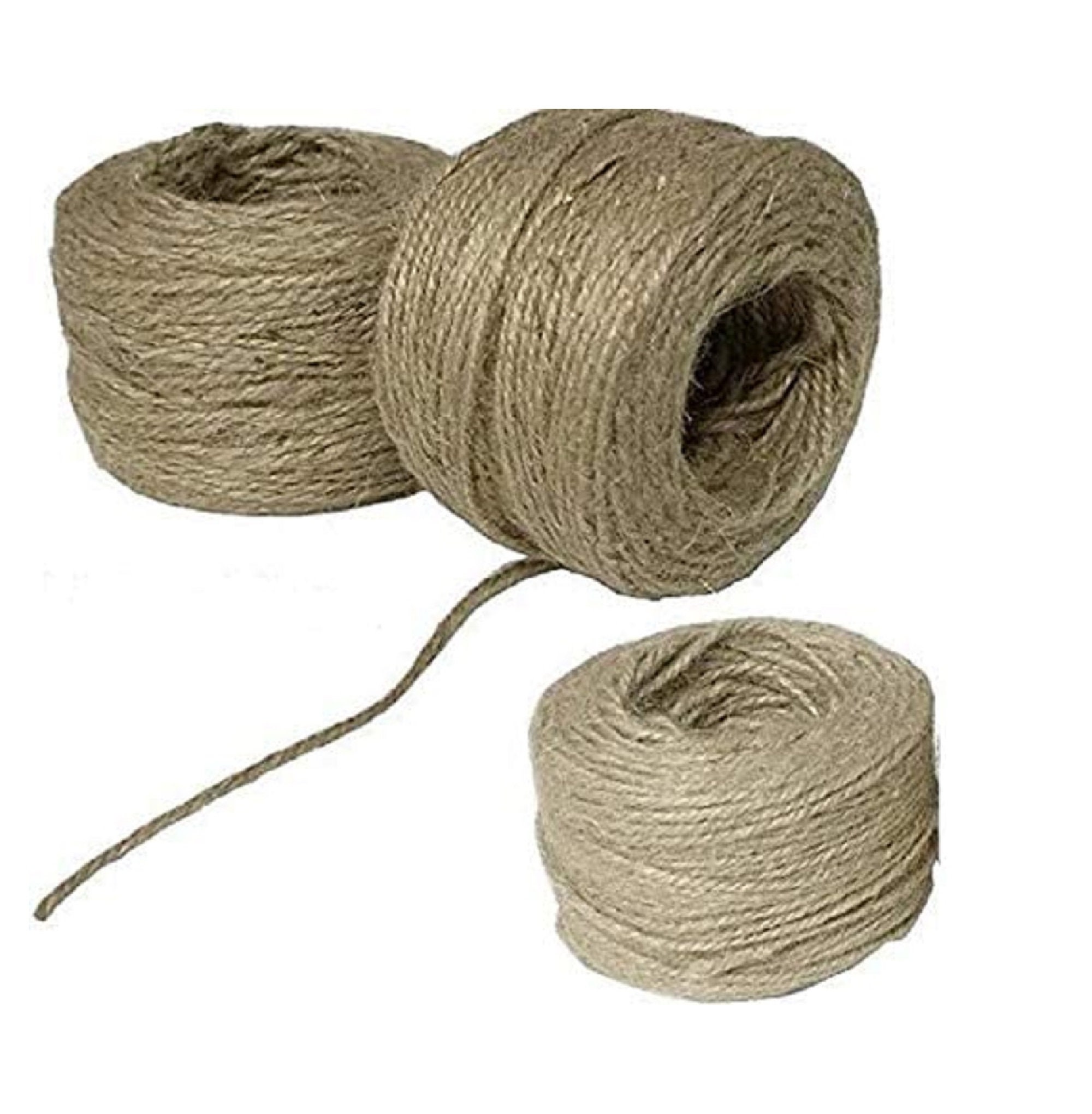Craft Jute Burlap Ribbon Twine Rope Cord String Pack Roll Tan 2mm Dia 50m  Length 