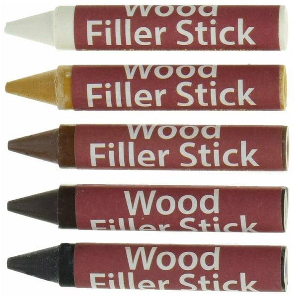 Wood Filler Sticks 5 Pack Hides Repairs Scratches and Flaws on Floors and Furniture Wax Sticks