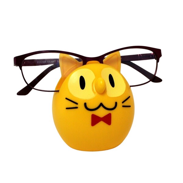 Cat Glasses Sunglasses Eyeglass Holder Stand Display Rack Smartphone Holder Yellow