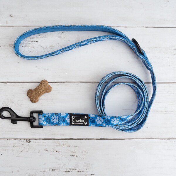 CLEARANCE Blue Paw Print Dog Lead