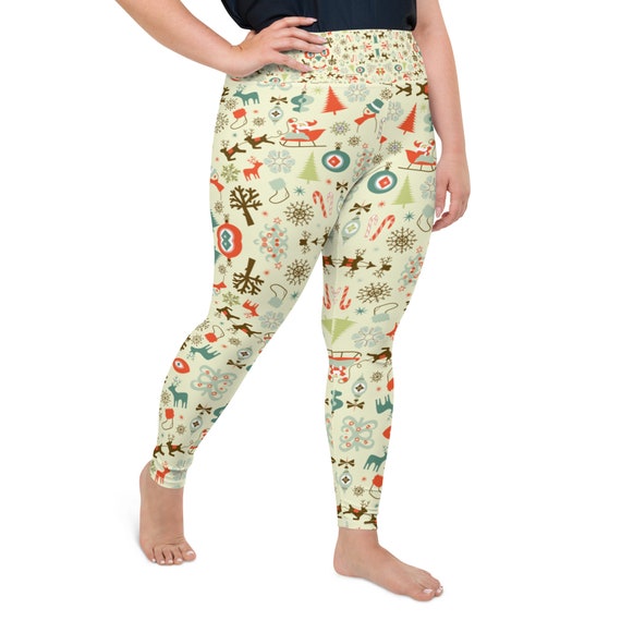 Plus Size Christmas Leggings Tights for Women Printed With Fun