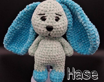 Herzhase, Hase, Stofftier, Amigurumi, Kuscheltier personalisierbar