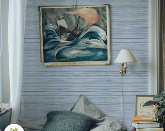 Ocean wallpaper, Cottagecore style, Coastal Blue Faux, Traditional material, Removable sticker, Scandinavian home decor 54