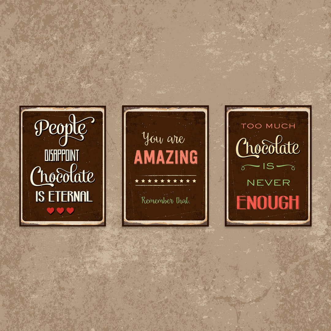 Chocolate Sentence Poster Inspiration Zitat Druck Etsy.de